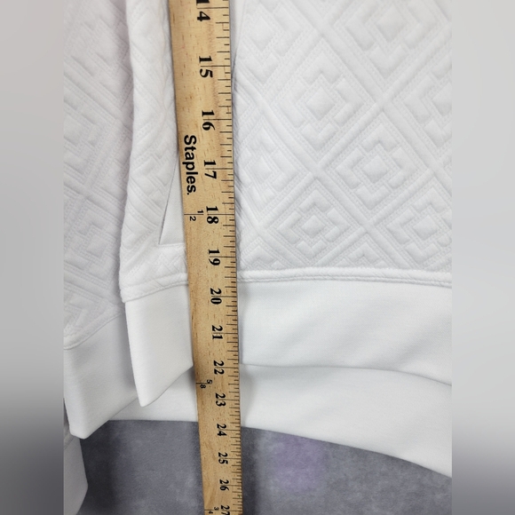 Tommy Bahama | Quilted Mock Neck Sweatshirt Sz L White Everyday Active - Picture 7 of 10